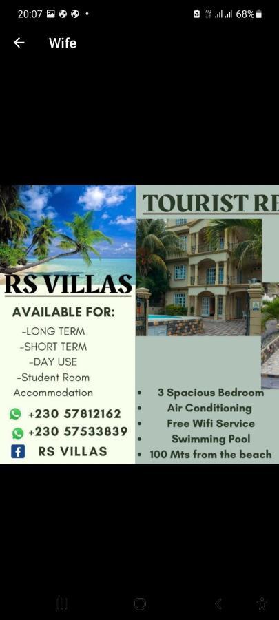 Rs Villas - Three Bedrooms Share Apartment With Private Room And Free Wifi And 100Mts To The Beach And Ac And 100Mts To Bus Stop And Pool Flic-en-Flacq Eksteriør billede